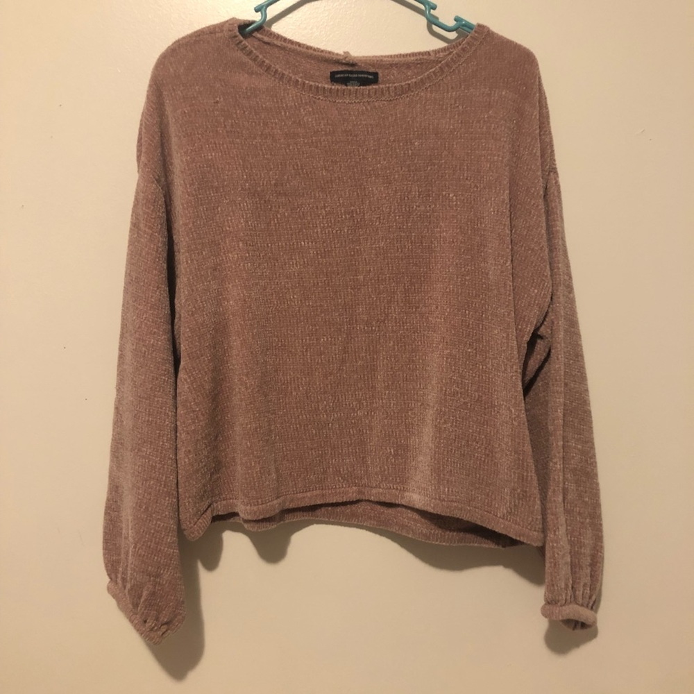 Blush pink bubble sleeve sweater